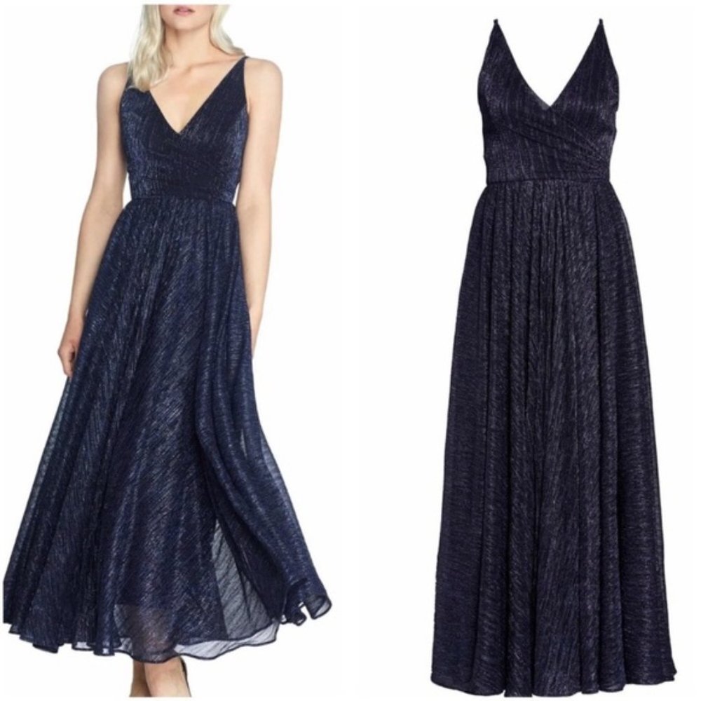 Dress The Population Valentina Metallic Navy Dress